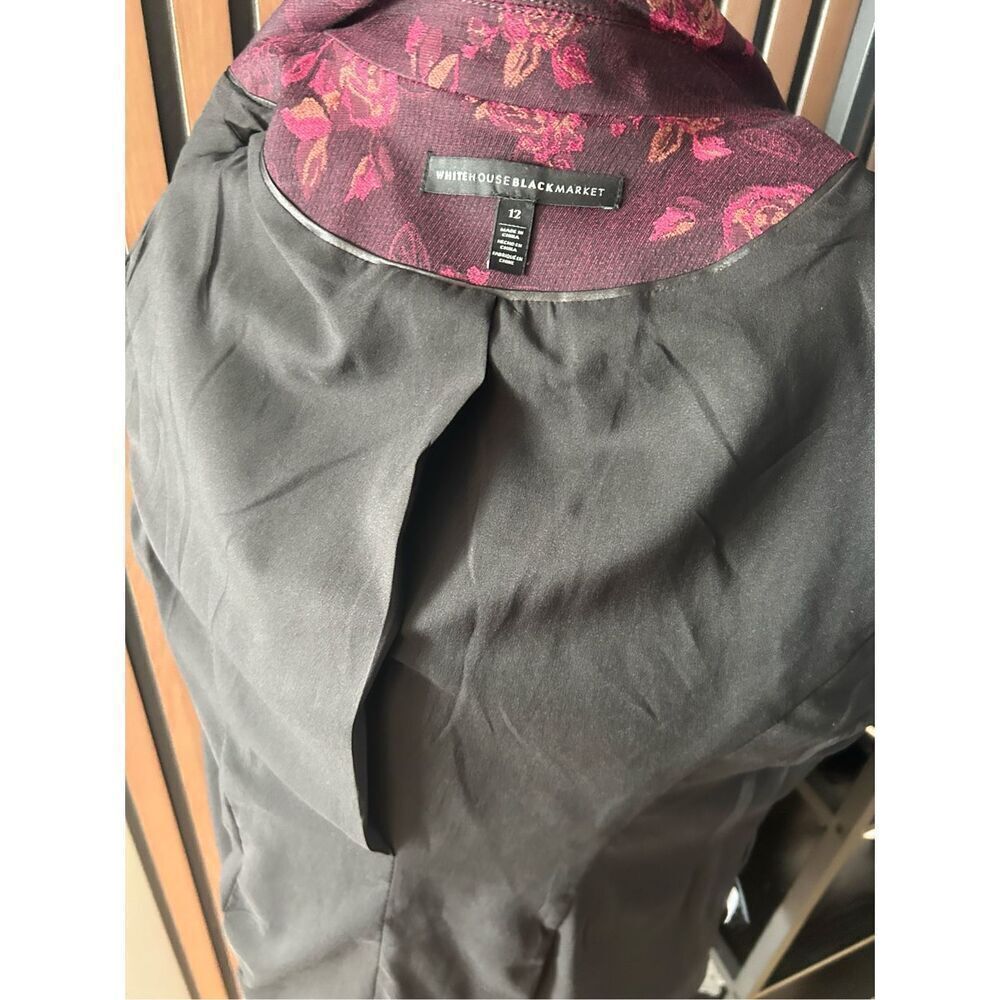 White House black market stylish colorful blazer w roses color red size 12 flora - Picture 6 of 8